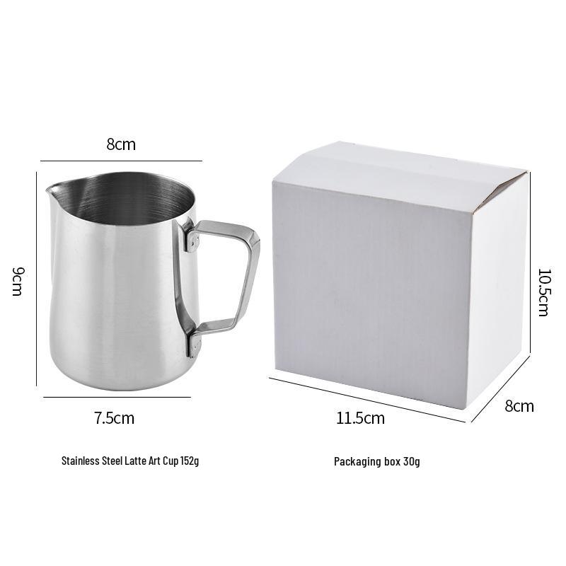 304 Edelstahl Latte Art Kännchen mit Skala und scharfer Tülle Milchschaumbecher