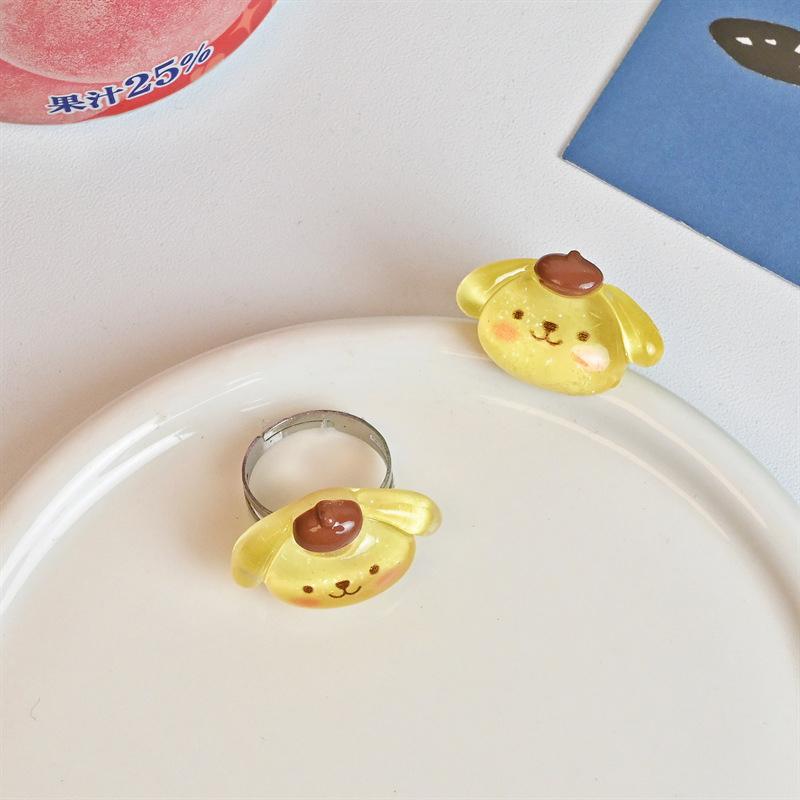 Sanrio Pachacco Melody Cinnamoroll Kuromi Purin Niedliche Ringe Öffnungs Verstellbarer Ring Für Frauen Mädchen Finger Schmuck Accessoires