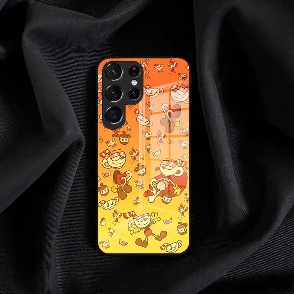 Hot Game C-cuphead Phone Case For Samsung S25 Edge Ultra S23 S22 S21 S20 Ultra Plus S24 Fe A54 A53 A25 Glass Cover