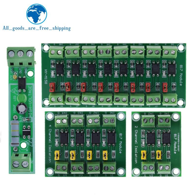 Carte d'isolation optocoupleur 2/4/8 canaux PC817 Module adaptateur convertisseur de tension Module isolé photoélectrique pilote 3,6-30V
