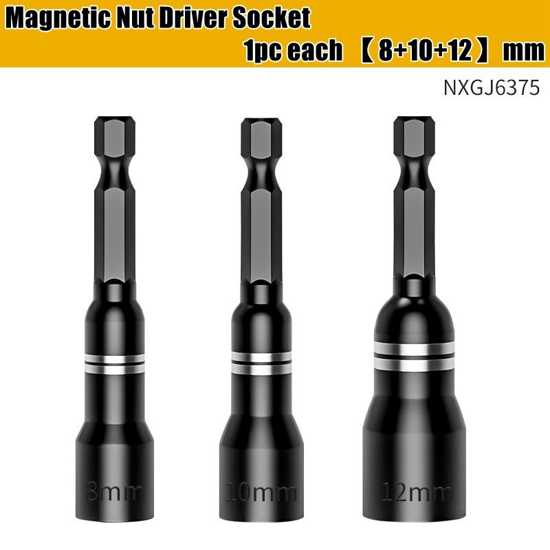 CR-V Steel Magnetic Nut Screwdriver Socket Bits For Power Drills Hex Shank Driver/Adapter Socket Wrench Tool Parts Accessories