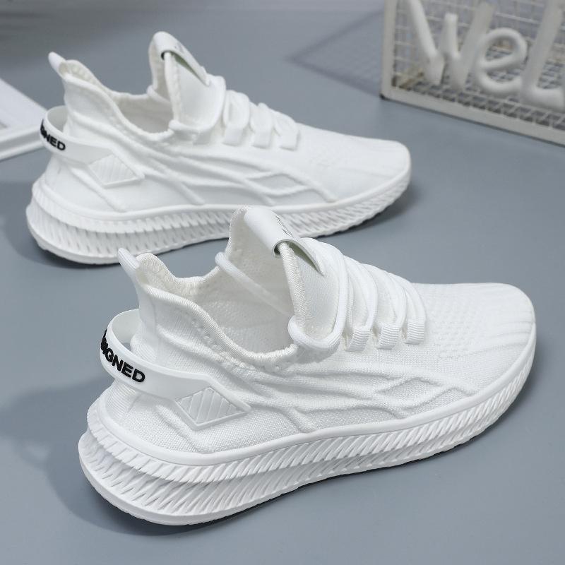 Shoes women's shoes versatile solid color casual shoes flying woven breathable sports shoes foreign trade women's shoes fitness training running shoes