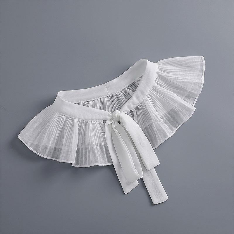 Removable Lace Doll Fake Collar Women Tie Ladies White Shawl Wrap Detachable Embroidered Lapel False Collar Clothes Accessory