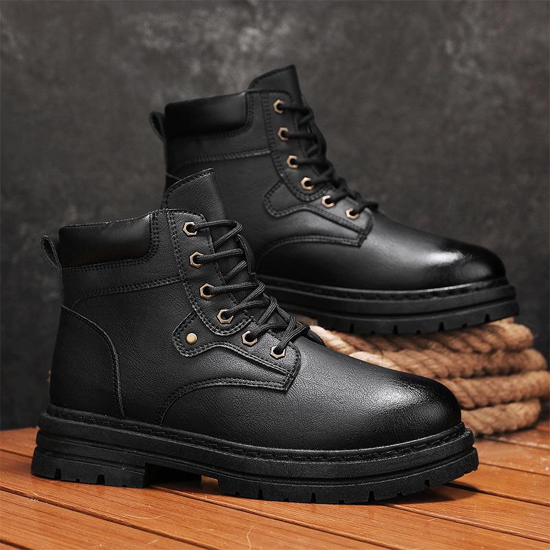 Martin Boots New Winter Mid-lace-up Platform Boots High-top Boots British Retro Short Boots