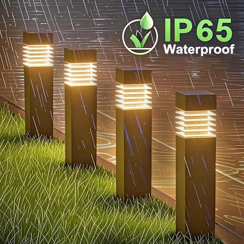 Square LED Solar Ground Lawn Lantern Outdoor Waterproof Garden Pathway Decorative Lights for Courtyard Lawn Patio Balcony