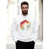 Men'S Casual Crew Neck Sweatshirt with Snake Figure Pattern