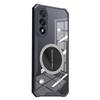 Freeson Phone Case for OnePlus Ace5 Pro, Full Camera Protection, Shockproof, Anti-Collision Corners, Transparent, Metal Magnetic Cooling Fans, Black