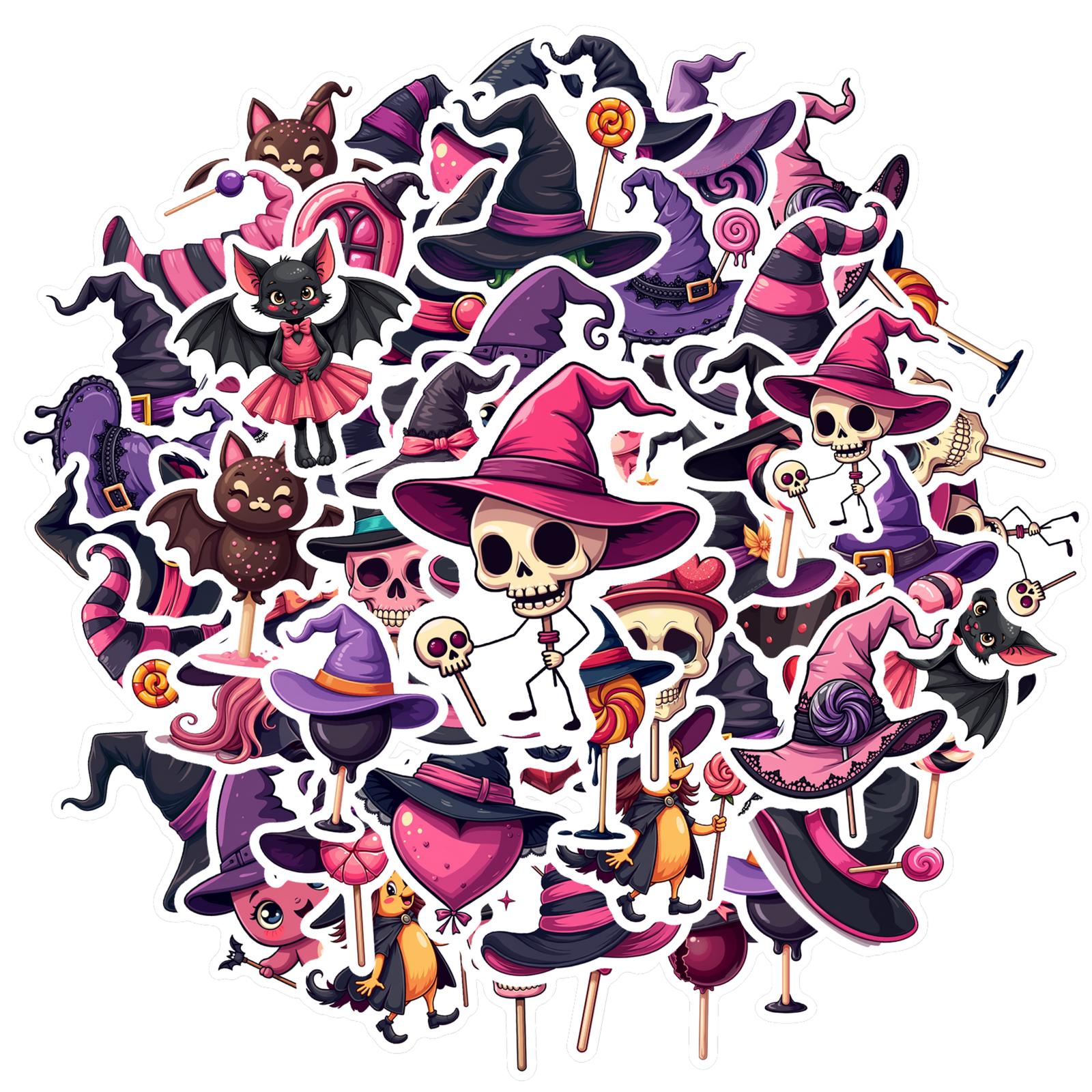 

Cartoon Decals Gothic Witch Stickers Stationery Stickers For Car Sticker Fridge