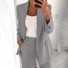 Damen Frühlingsmode Polo Senior Schlanke Revers Strickjacke Temperament Anzug Jacke Set Plus Größe