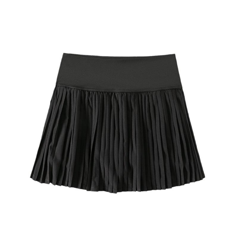 New pleated yoga high waist anti-light tennis skirt solid color badminton golf skirt
