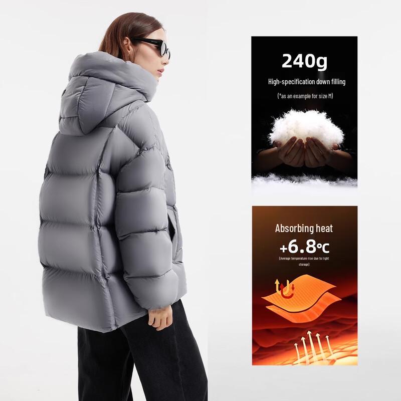 Camel Women's 2025 Winter Hooded 90% Down Puffer Jacket