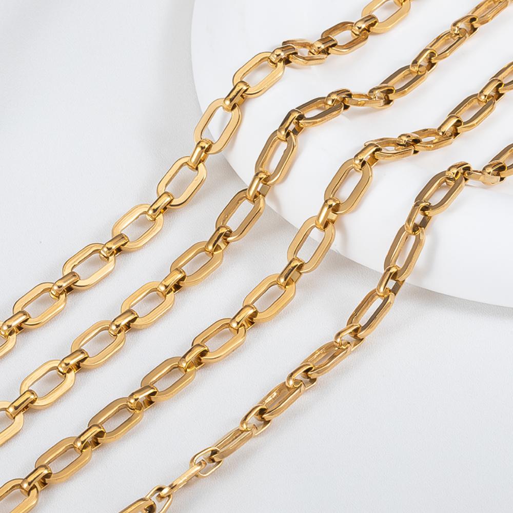 1M Black Plating Stainless Steel Square Rolo Cable Link Chain DIY Men Necklace Bracelet Chains Jewelry Making Supplies No Fade