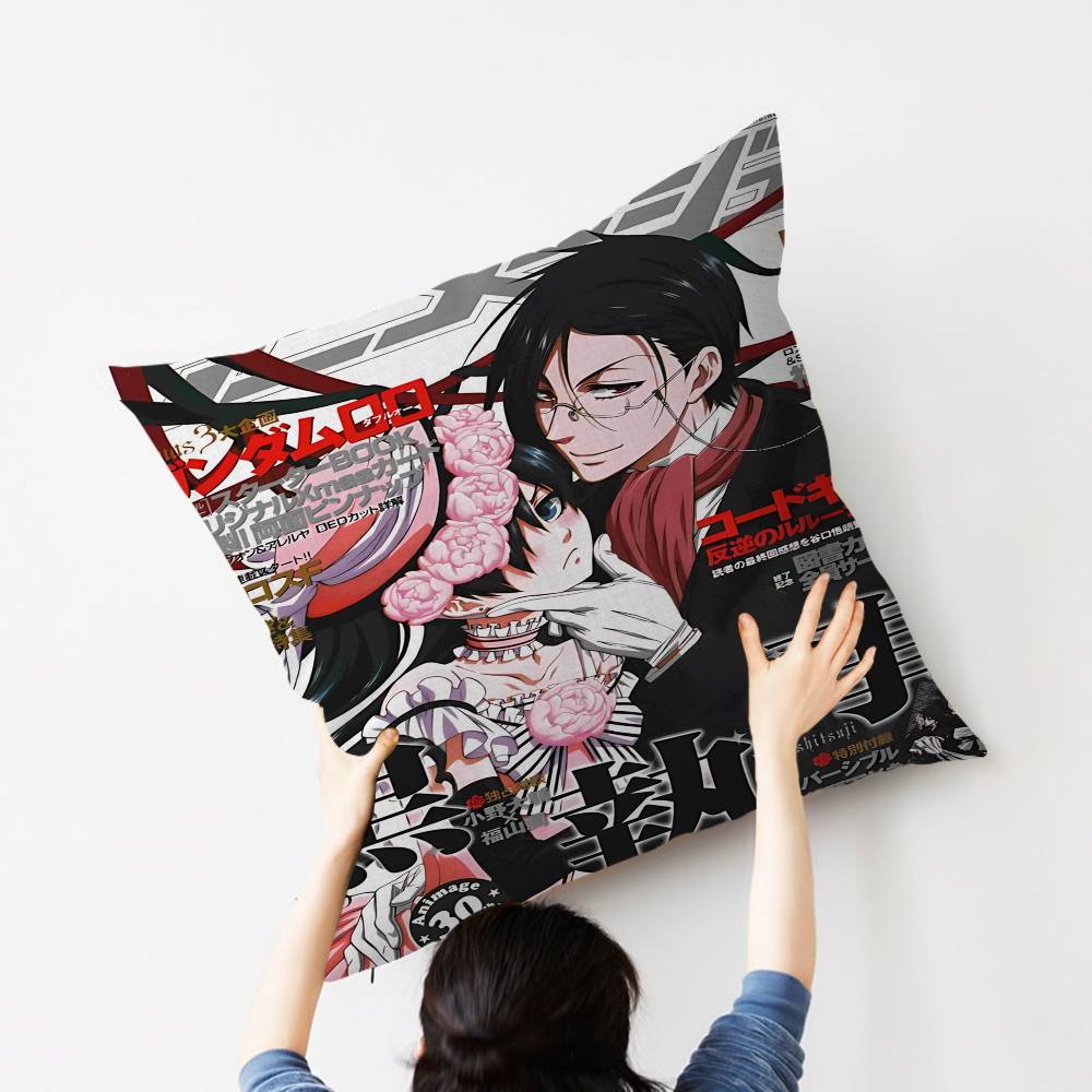 Anime Black Butler Maple Design Cushion Cover Happy Autumn Harvest Decor Holiday Decorati Pillow Cover