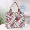 New Fashion Floral Print Tote Bag Ethnic Style Large Capacity Canvas Lunch Bag Picnic Travel Women Casual Handbag