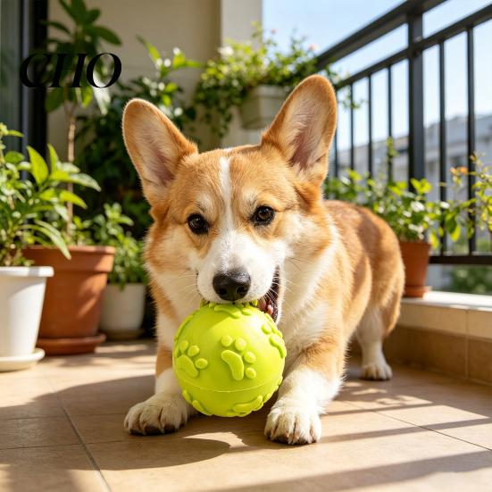 Squeaky Dog Ball Raised Texture Chew Toy Dogs Teeth Cleaning Bite-resistant Relieves Boredom And Anxiety for Puppy Teething Fetch Game Wear-resistant