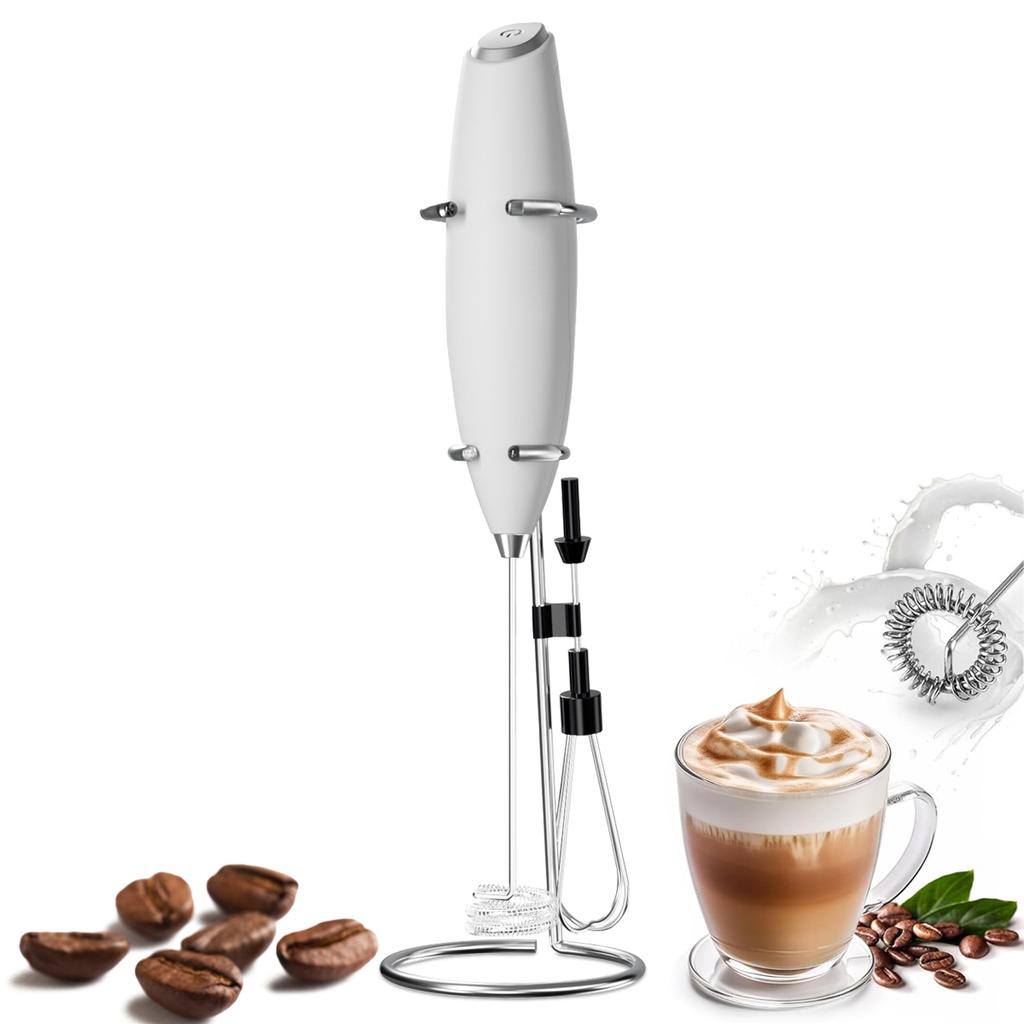 Hand Blender Electric Egg Beater Milk Frother Handheld Mini Electric Drink Mixer Foamer with Stand for Coffee Lattes Egg