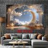 2D Dreamy Moon Star Cloud Backdrop Baby Shower Photography Background