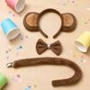 Costume Accessories 3-Piece Set with Headband Ears Tie Tail for Stage Role Play