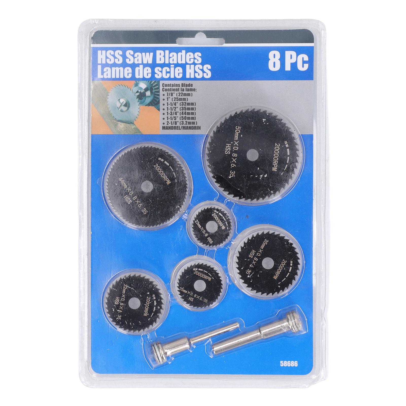 

8Pcs High Speed Steel Cutting Blade Set HSS Saw Blade for Woodworking Plastic Electric Drill Black