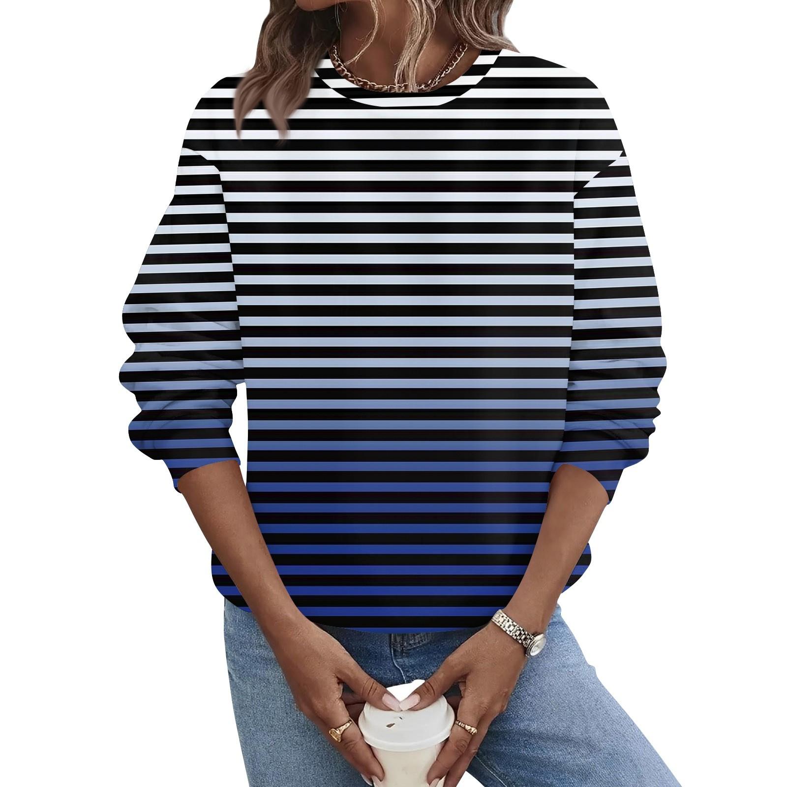 

Жіноча осінньо-зимова повсякденна толстовка з круглим вирізом і довгим рукавом L