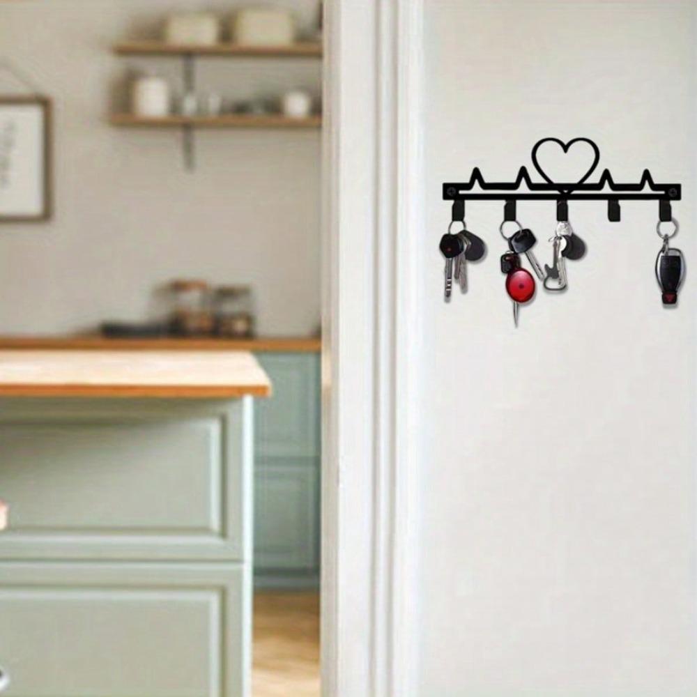 Metal Abstract Heart Key Hook Wall Decor Garage Kitchen Storage Art