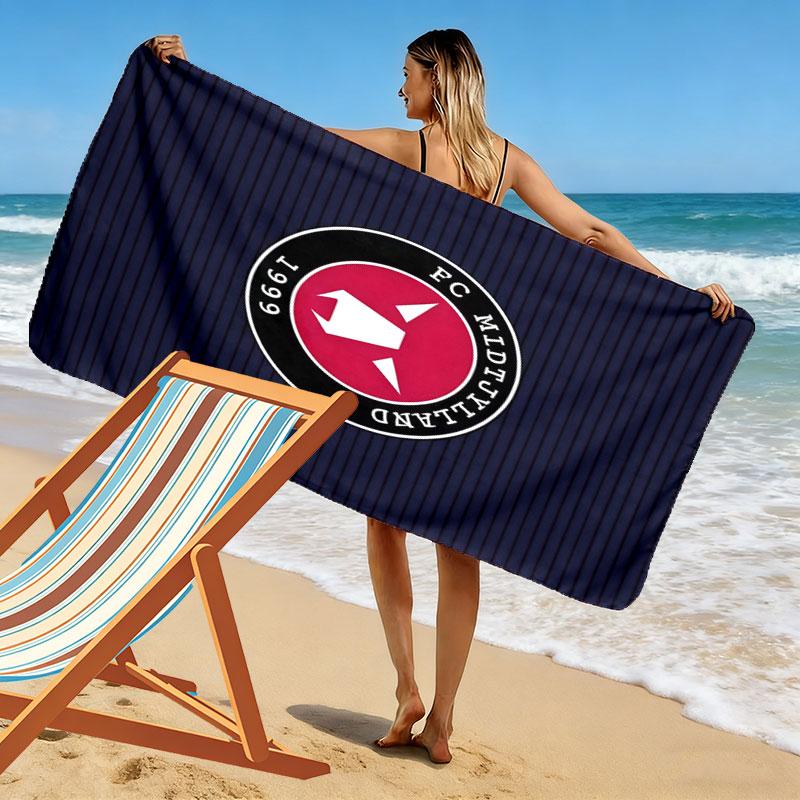 FC Midtjylland logo Print Beach Towel, Large Soft Quick Dry Towel for Beach Camping Swimming