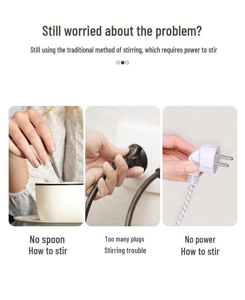 Rechargeable 304 Stainless Steel Magnetic Stirring Coffee Mug