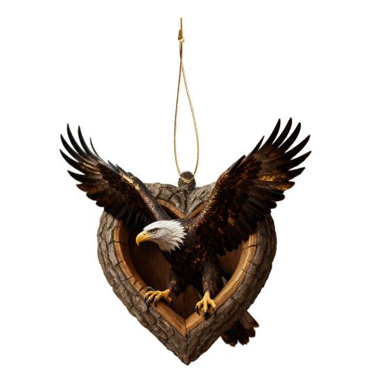 Forest Animal Christmas Ornaments 2D Acrylic Fox Eagle Birds Ornament Woodland Hanging Pendant for Xmas Tree Home Party Decor