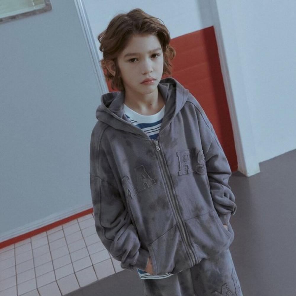 Little Ground Tie Dye Hooded Zip Up  7611g 201 01 D-GRAY/155