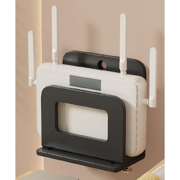 Durable Carbon Steel Electronics Shelf Wall Mount No Tools Needed Holds Router Sound System Devices Ventilation Design