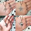 Dark Gothic Star Geometric Necklace For Women With Zinc Alloy Pendant 51cm Chain