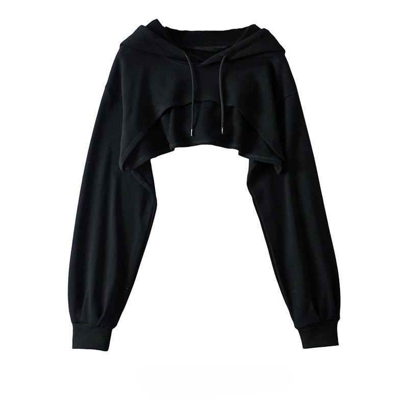 Women Solid Color Hooded Long Sleeve Hoodie Sweatshirt Fashion Ladies Streetwear Slouch Pullover Jumper Tops