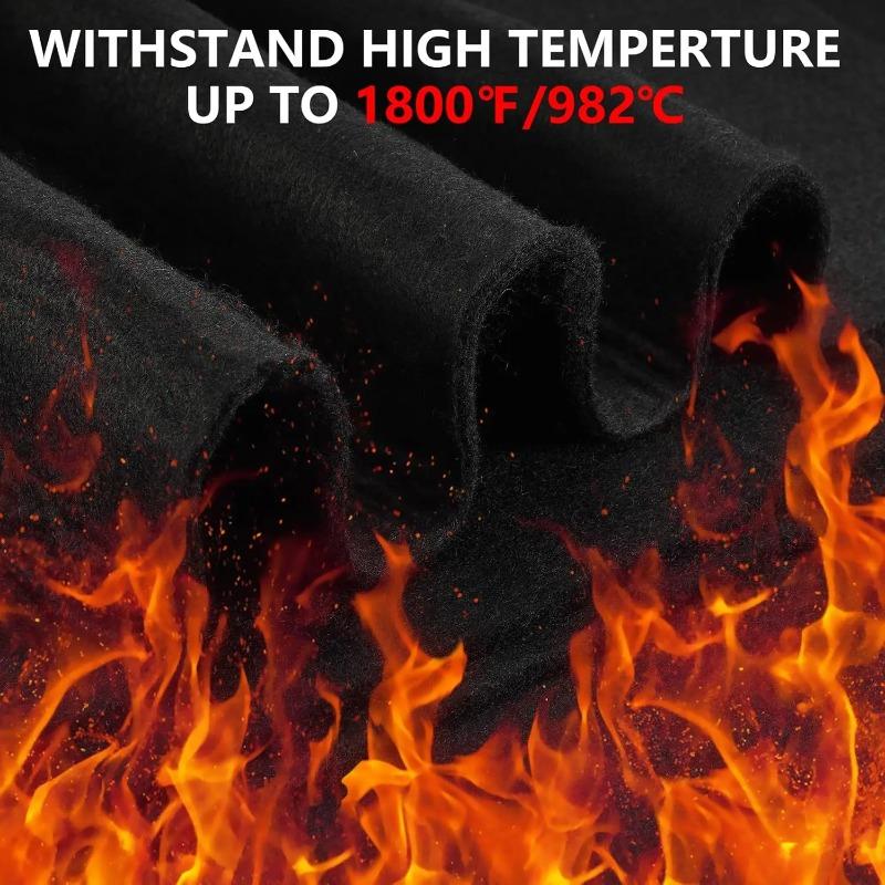 Coperta di Saldatura in Feltro di Carbonio Pre-Ossidato 2mm/5mm Tessuto Ignifugo Resistente al Calore per Saldatori di Lavorazione dei Metalli Industriale Protezione