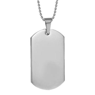Military Tag Necklace Titanium Steel Round Bead Chain Fashionable Dog Tag Pendant Necklace for