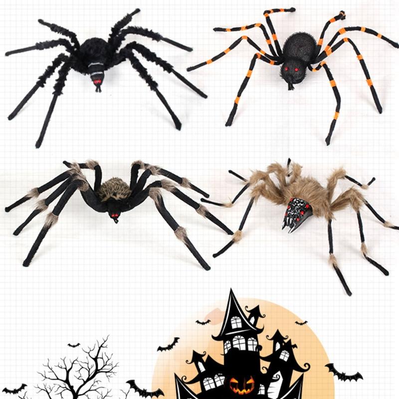 Plüschspinne Aprilscherz Requisiten Streichspielzeug mit Riesengröße Simulationsspinne Neuheit Spielzeug zur Unterhaltung Partydekoration