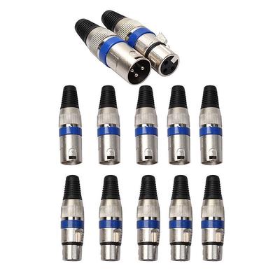 10Pcs Xlr 3Pin Male & Female Mic Jack Plug Audio Microphone Wire Cable Connector