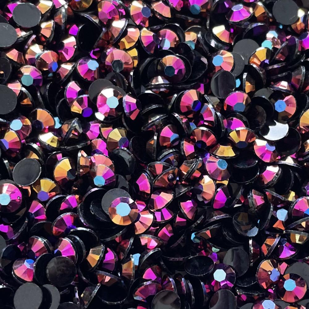 Hot Sale Bulk Package Non Hotfix Flatback Jelly Black AB Resin Rhinestones 2mm 3mm 4mm 5mm 6mm for DIY Crafts