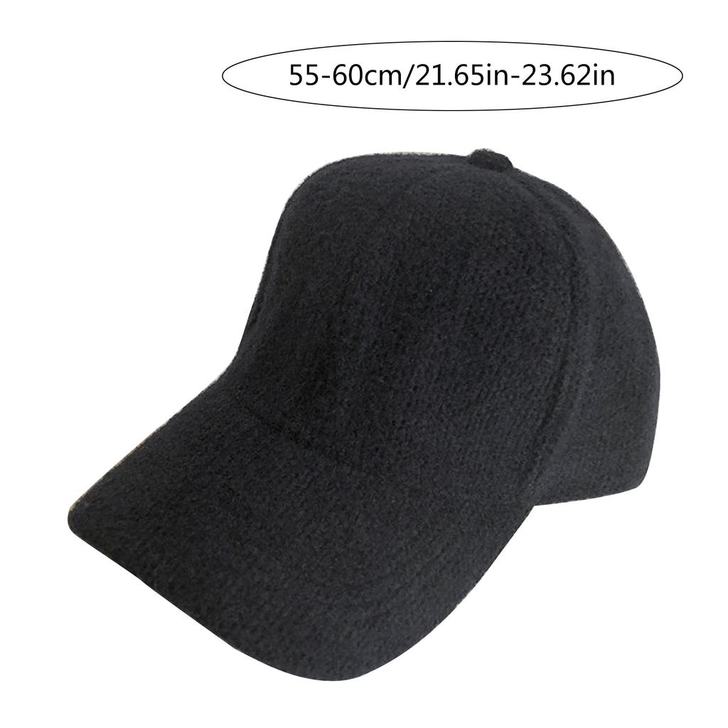 Plush Baseball Cap Winter Windproof Hat for Christmas Harajuku Adult Outdoor Adjustable Duckbill Cap Solid Color