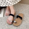 Модный узел с чувством стиля, открытый носок, шлепанцы на плоской подошве из ПУ, летняя женская мода, верхняя одежда для работы, универсальные, высокая ценность, крутые шлепанцы