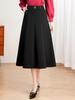 Spring 2026 Flowy A-line High-Waist Midi Skirt with Wide Hem