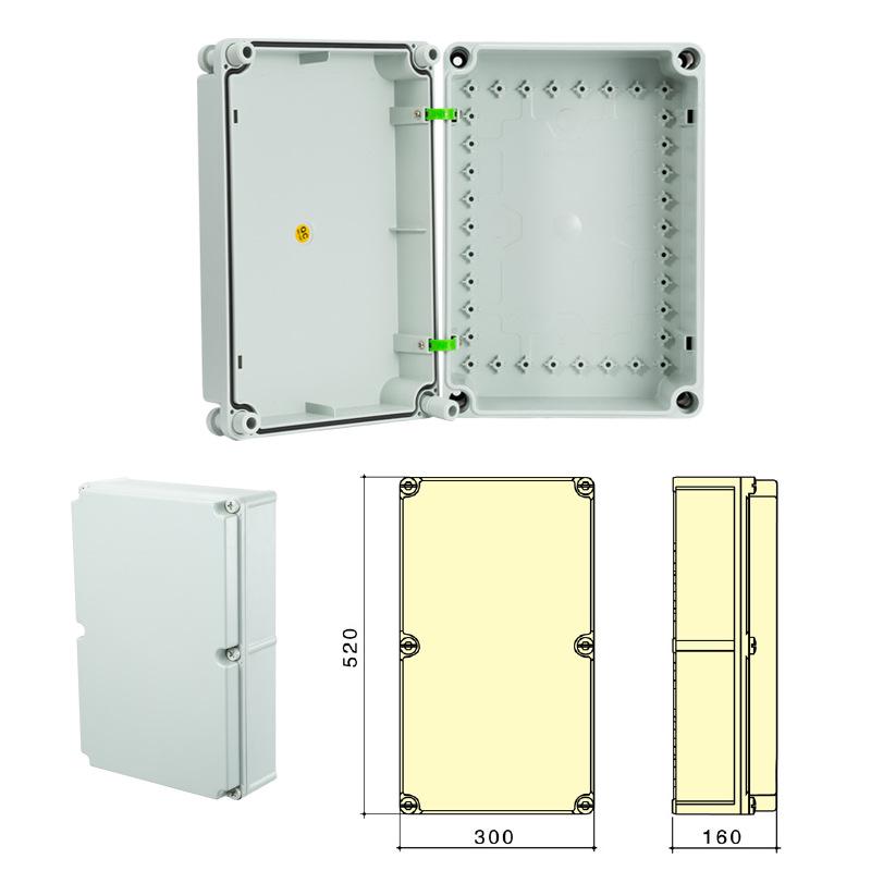Outdoor Waterproof ABS Power Supply & Monitoring Socket Box with Wiring Terminal & Button