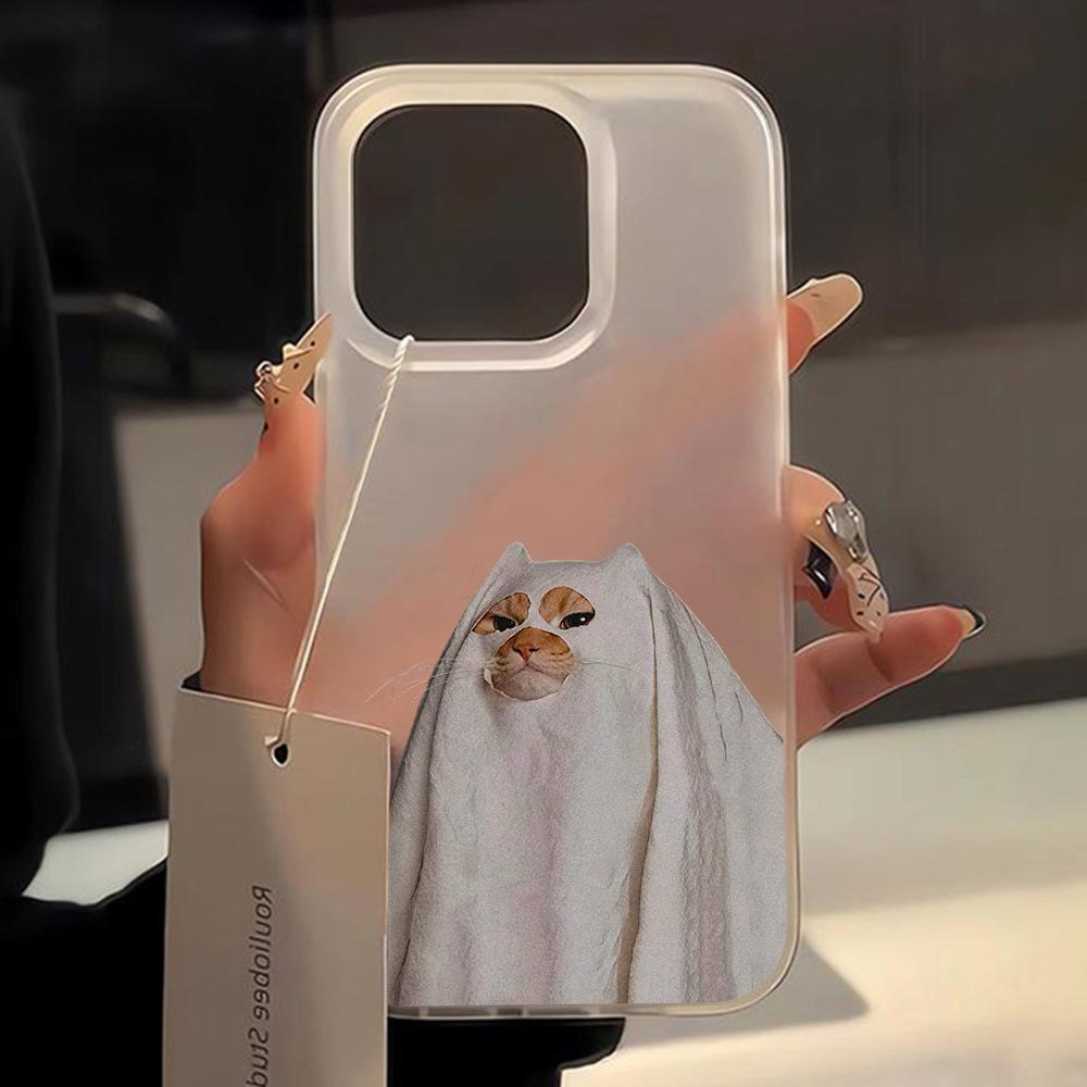 Halloween Kitten Headgear Frosted Phone Case for iPhone 17 Pro Max, 16/15 Pro
