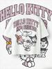 Summer Hello Kitty and Friends American Preppy Theme Cotton Print Tshirt Adult Children Parentchild Top