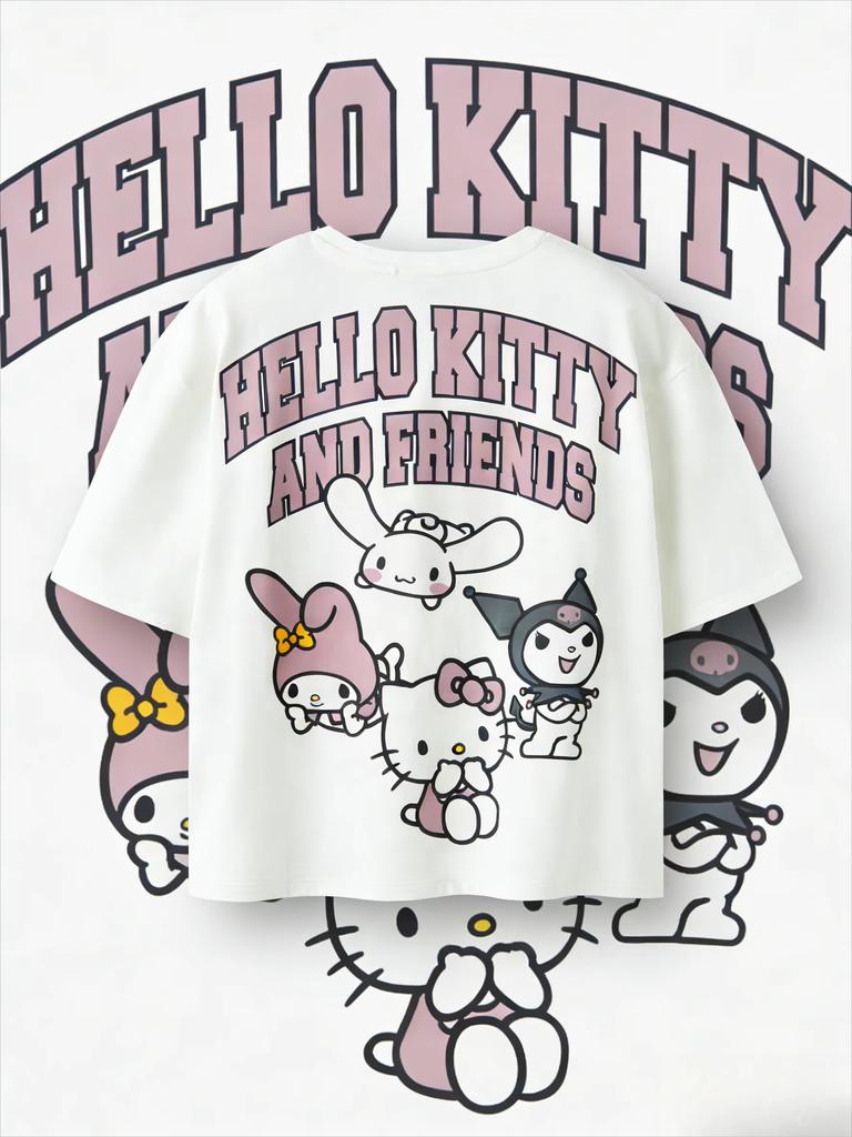 2026 new Hello Kitty Tee soft cotton short sleeve crew neck cute print lightweight summer top for Women daily casual wear