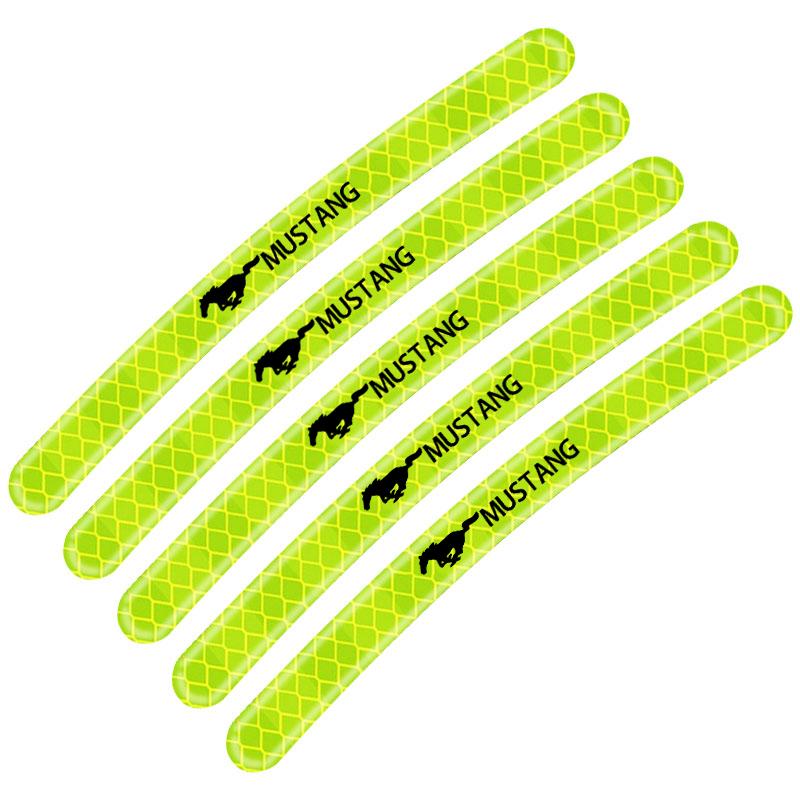 

Car Wheel Hub Reflective Sticker Tire Rim Reflective Strips For Ford Focus Mondeo MK1 MK2 MK4 MK3 Fiesta ST Line Kugo Transit Escape Fusion Explorer 5pcs Mustang
