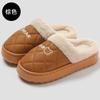 pu waterproof cotton slippers winter indoor home plush warm winter home non-slip cotton mop