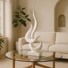 Home Décor Fire Shape Table Decorating Matte Finish Ceramic Figures - (White)