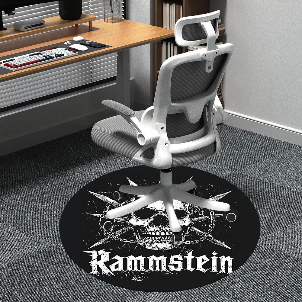 

1 шт. Круглый коврик для офиса с логотипом группы Rammstein, Нескользящий, Мягкий и прочный офисный коврик для декора интерьера, Идеально подходит для офиса, Красивое украшение 80cm