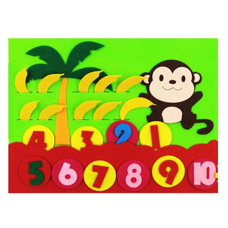 Children Nonwoven Arithmetic Puzzle Felt Montessori Educational Toys Handmade Crafts for Boys Girls Preschool Woven Strips TMZ