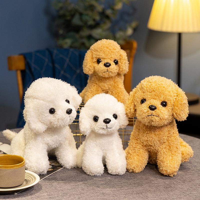 Favorite Toy Unisex White 19/24Cm Creative Realistic Dog Lucky Simulation Dog Poodle Plush Toys Handmade Realistic Figure Toy Plush Stuffed Animals Gifts